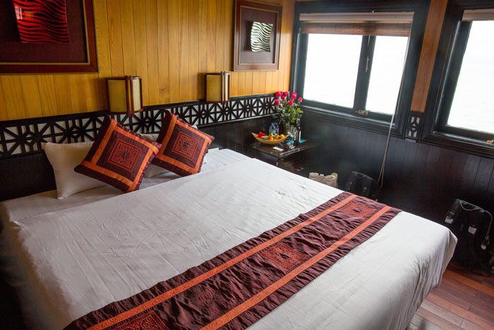 The Honeymoon Suite on the Galaxy Cruise Lines Ha Long Bay Tour.