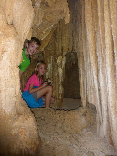 Tyler and Kara exploring a section of the Me Cung Cave.