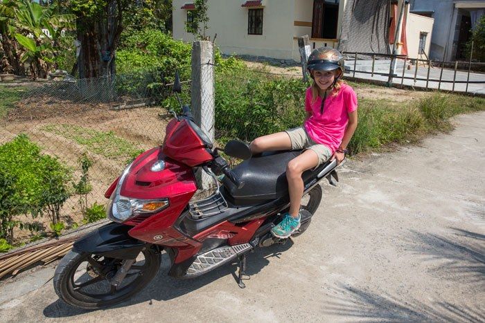Kara on a Motorbike