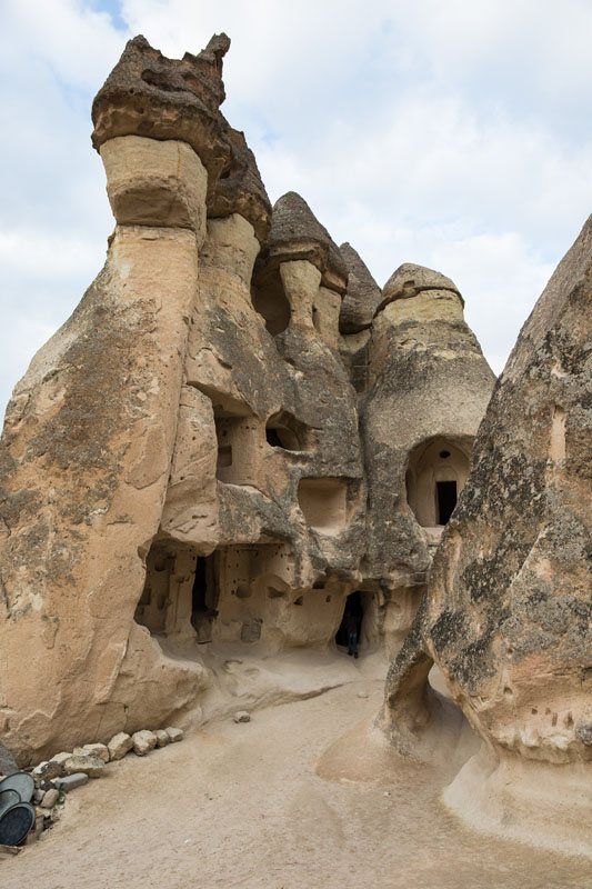 The caves and rock formations at Monks Valley in Pasabag, Cappadocia.
