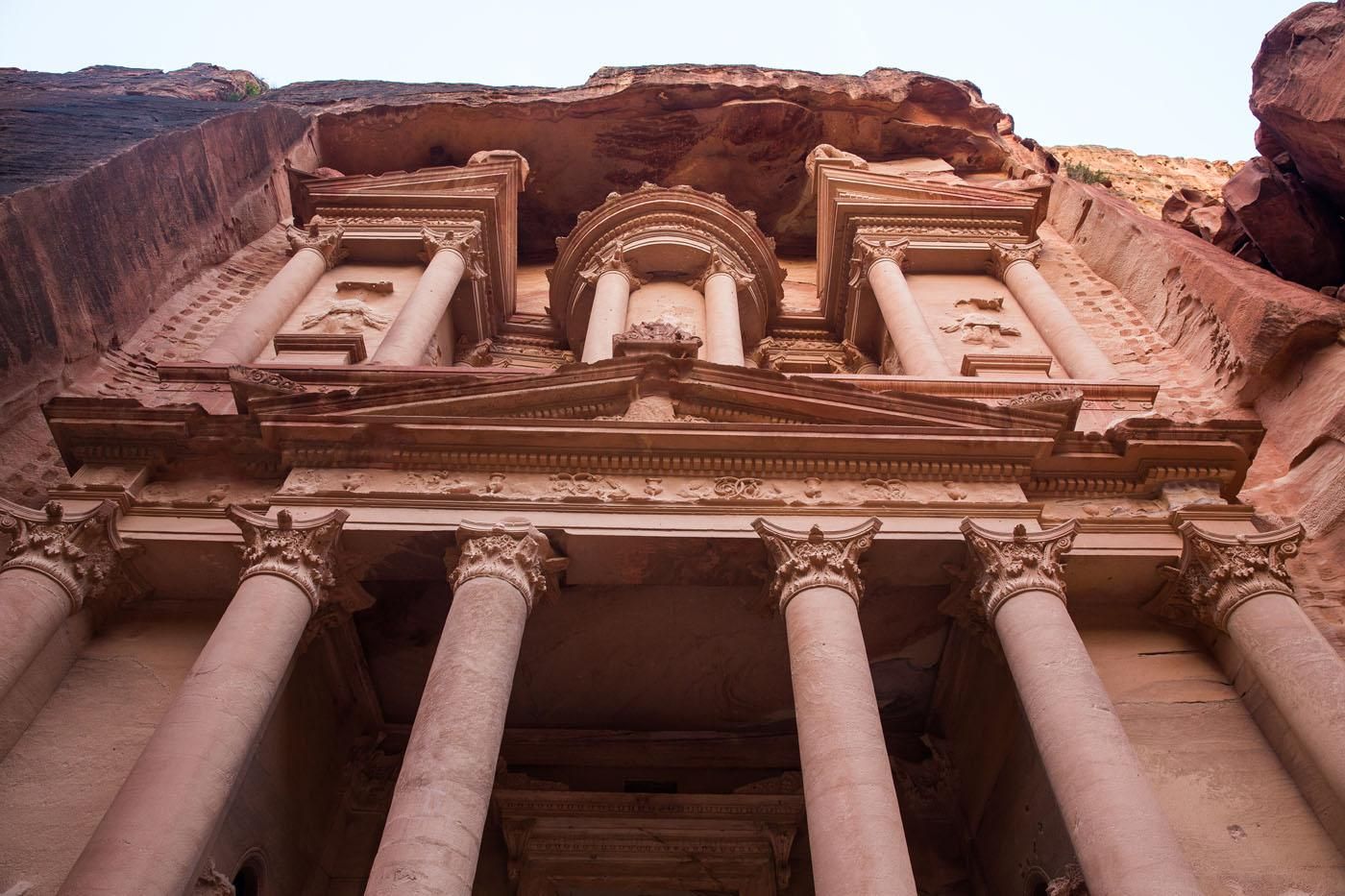 Looking Up at Petra Treasury