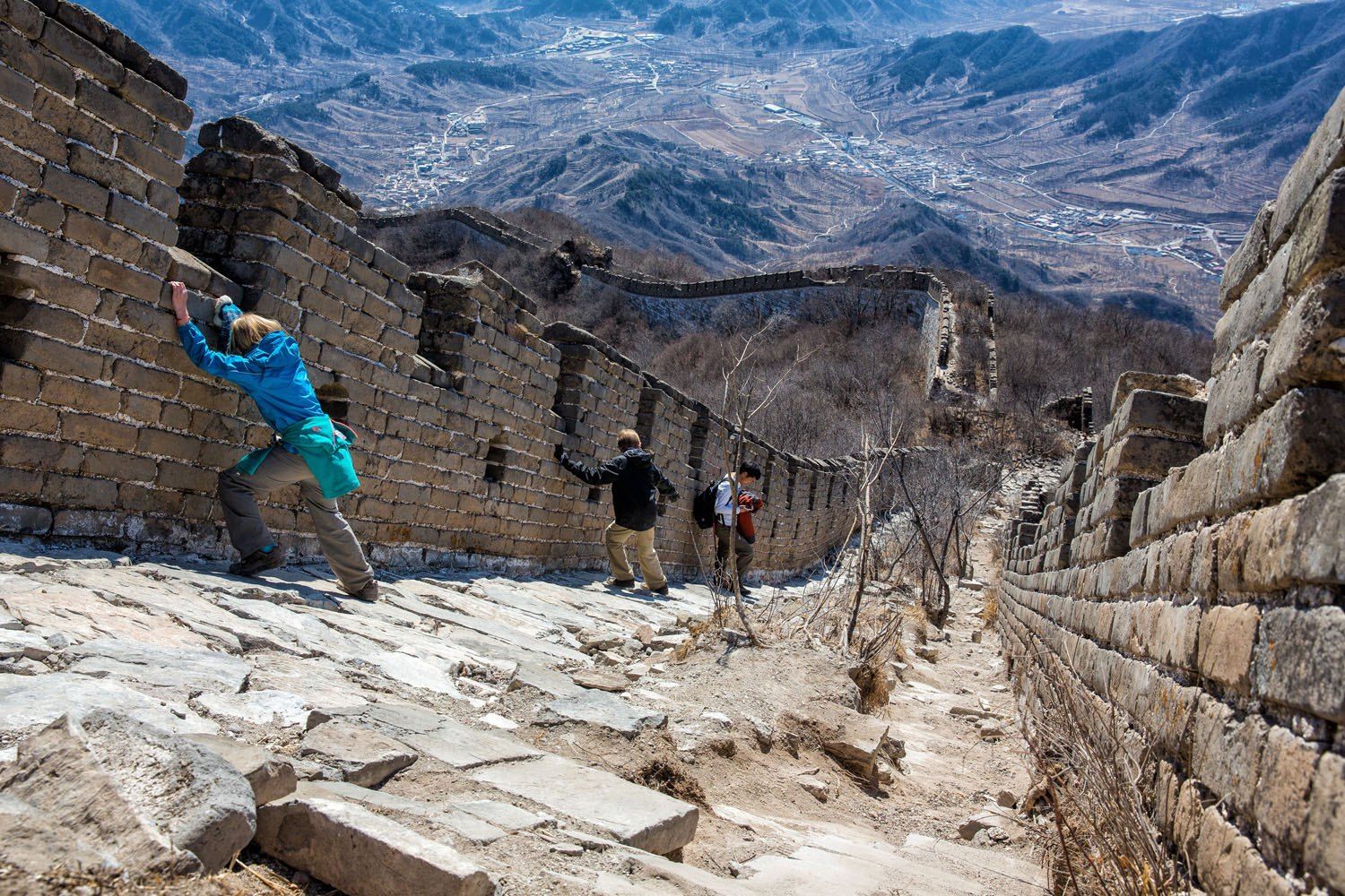 Unrestored Section of the Great Wall of China Photos