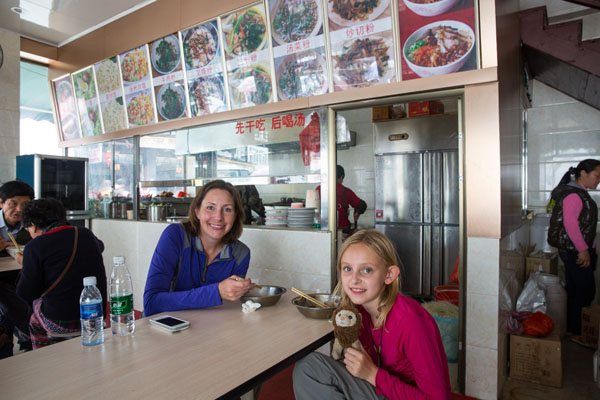 Julie and Kara Chinese food