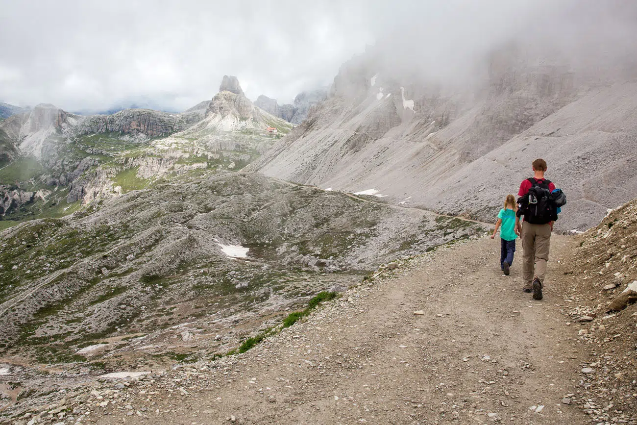 Hiking Tre Cime with Kids on a rainy day