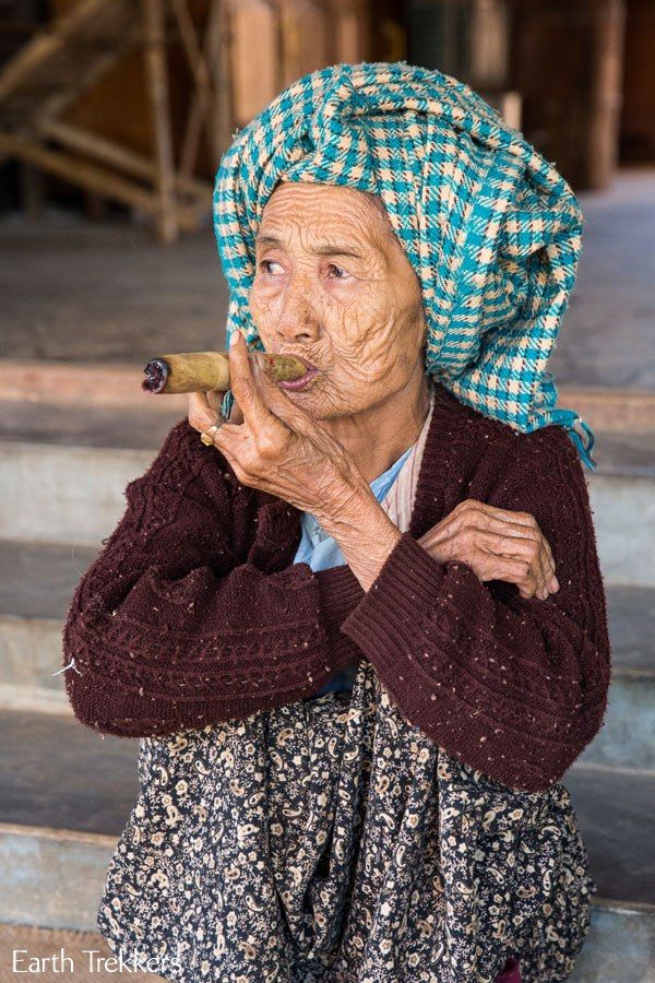Old Lady Smoking Cigar