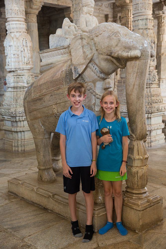 Tyler and Kara at Ranakpur Temple.