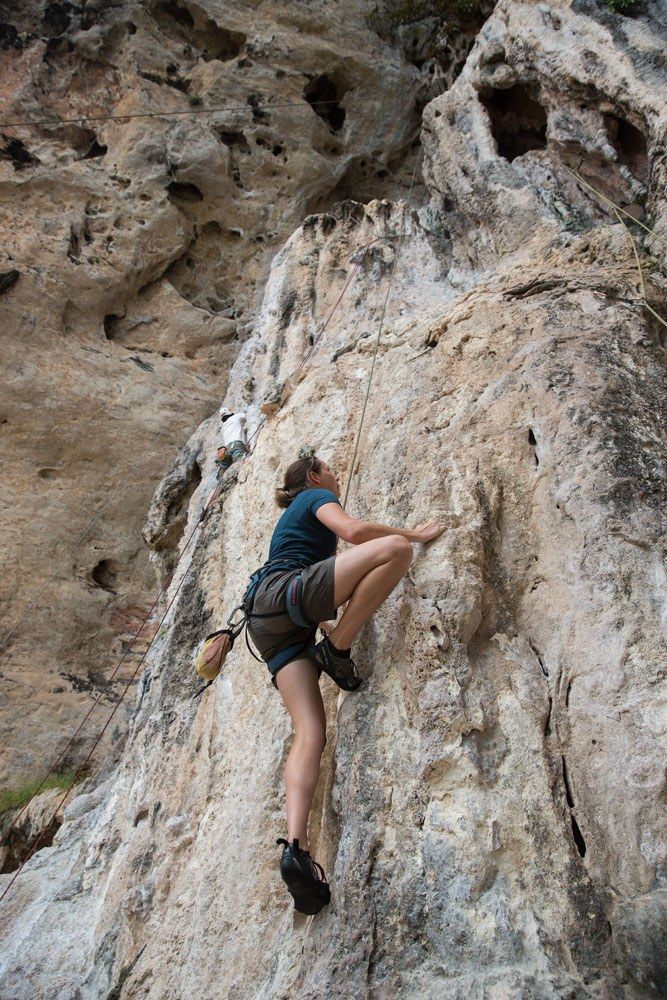 Julie Rock Climbing