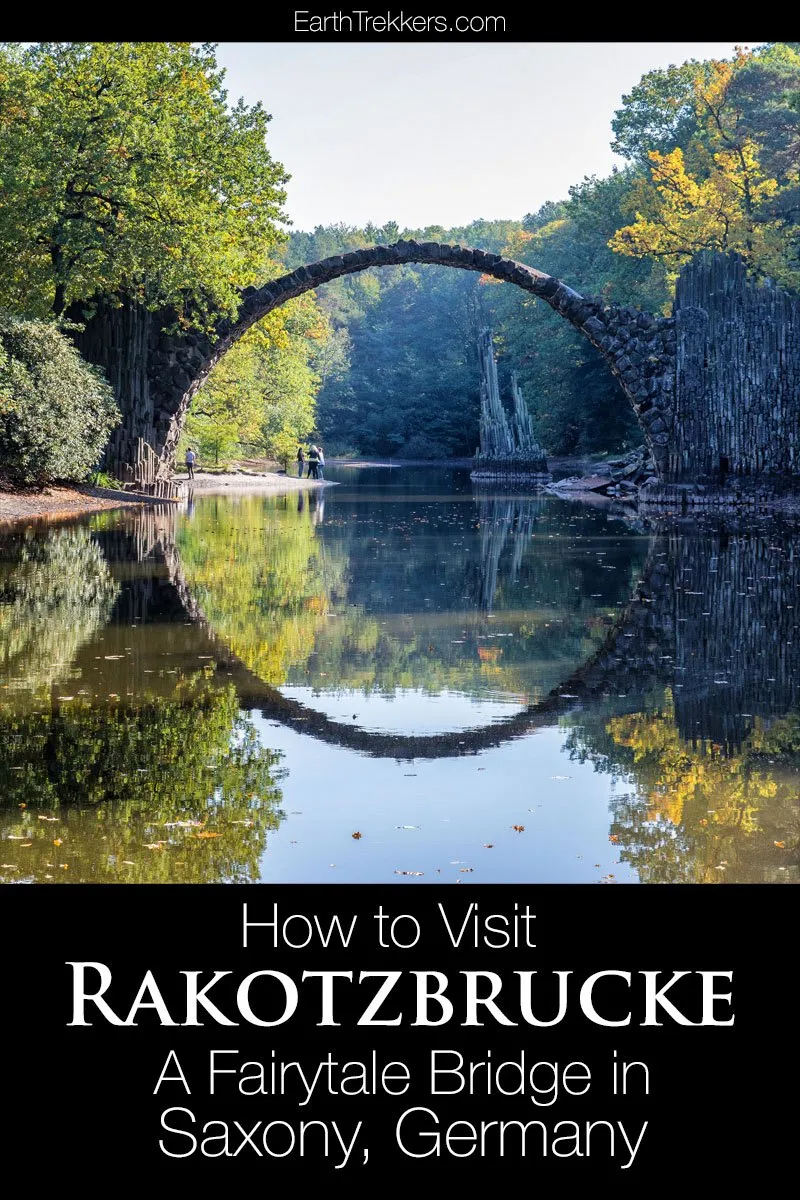 Rakotzbrucke, Devil's Bridge, in Saxony Germany. How to visit this bridge on a day trip from Berlin.