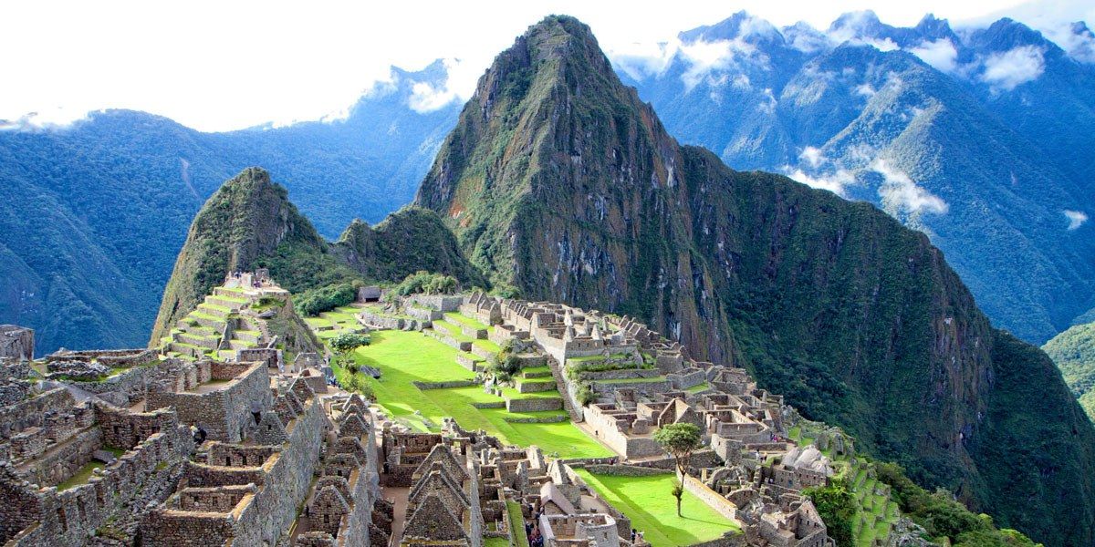 a stone buildings and Machu Picchu