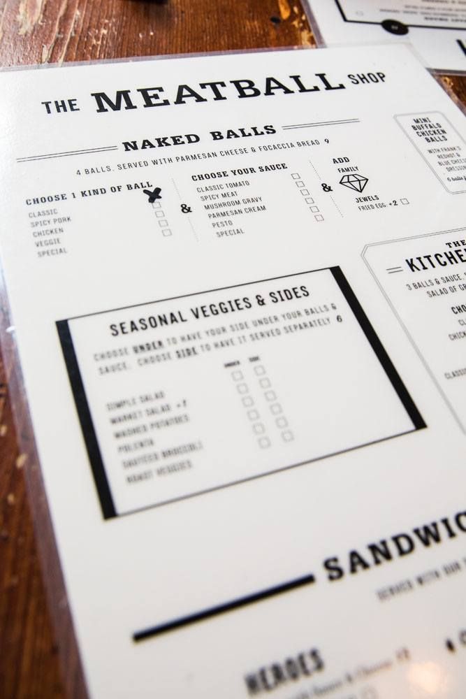 Meatball Shop Menu