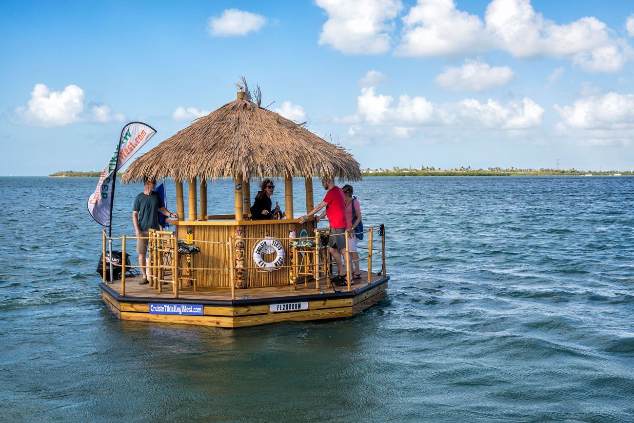 Cruising around Key West in a Floating Tiki Boat Earth Trekkers