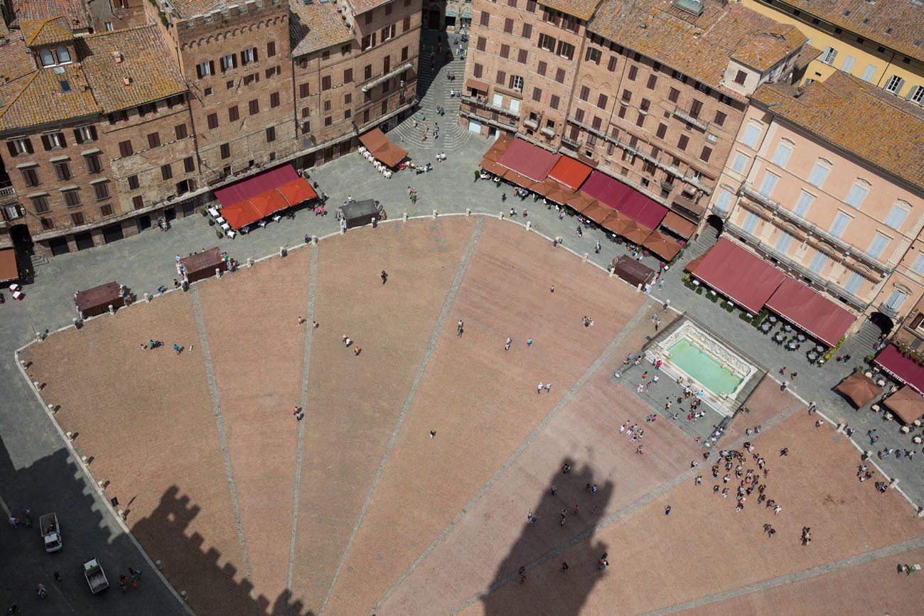 Looking down on Il Campo One day in Siena