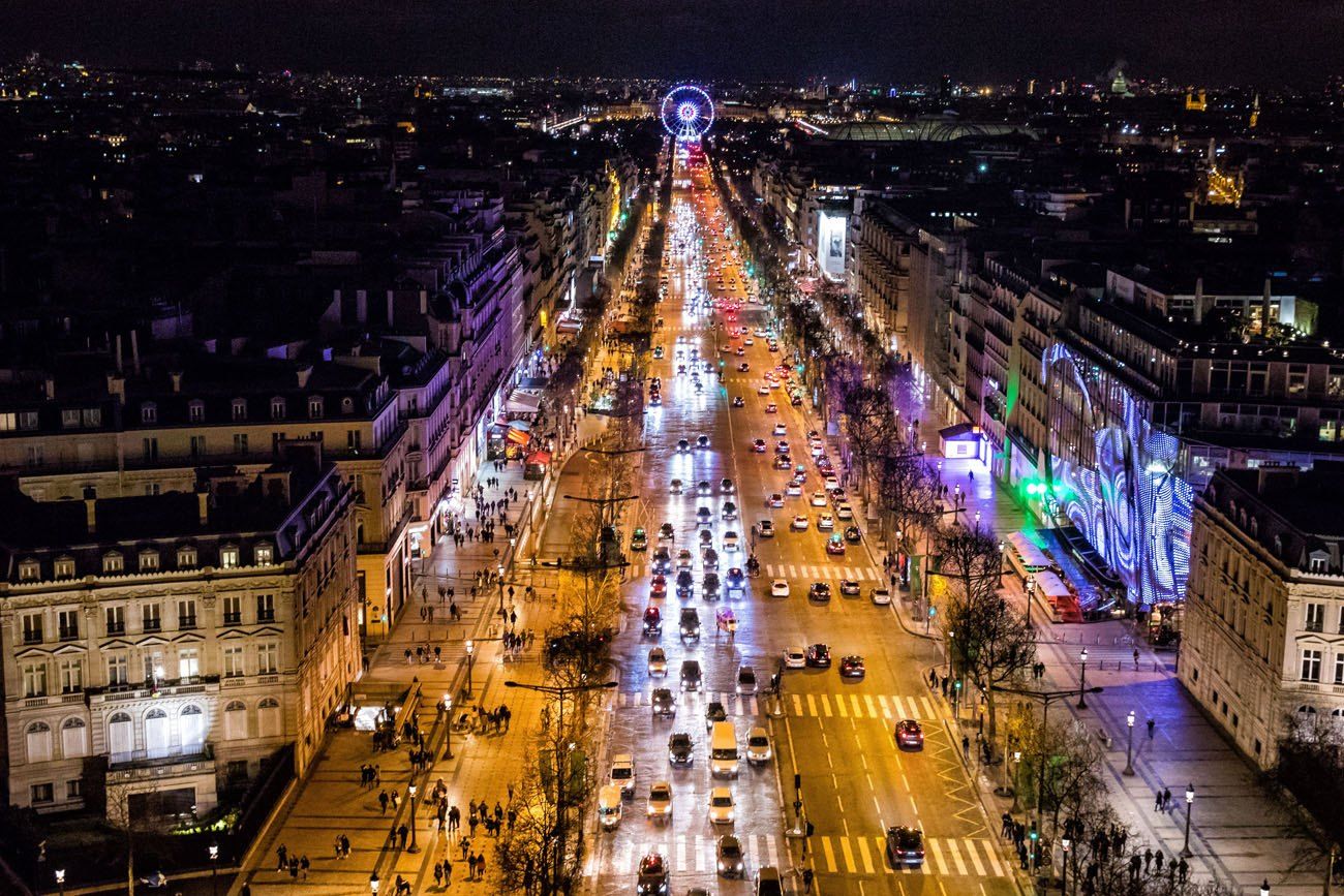 Paris Champs Elysee Street Cityscape Vacation Transportation Photo