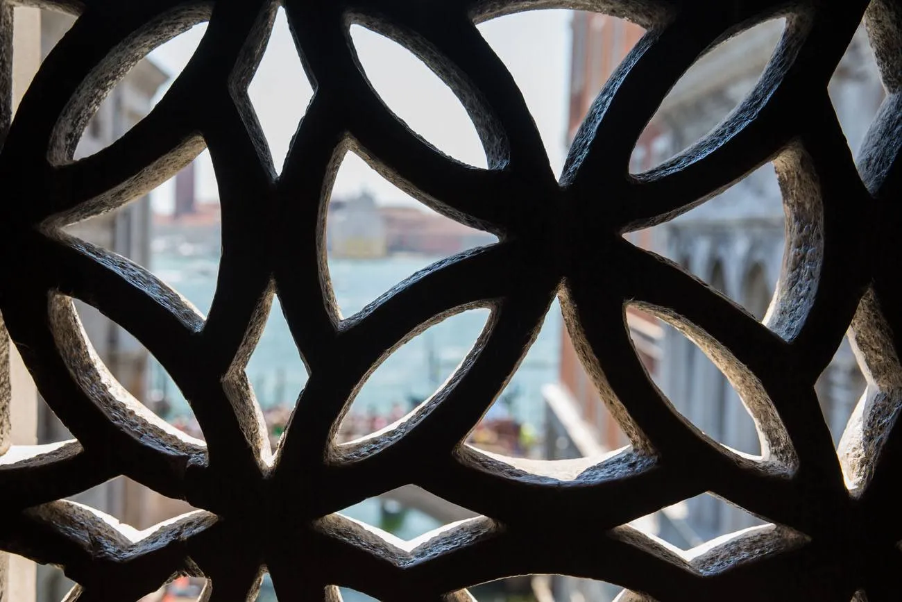 An obstructed view from the Bridge of Sighs in Venice.