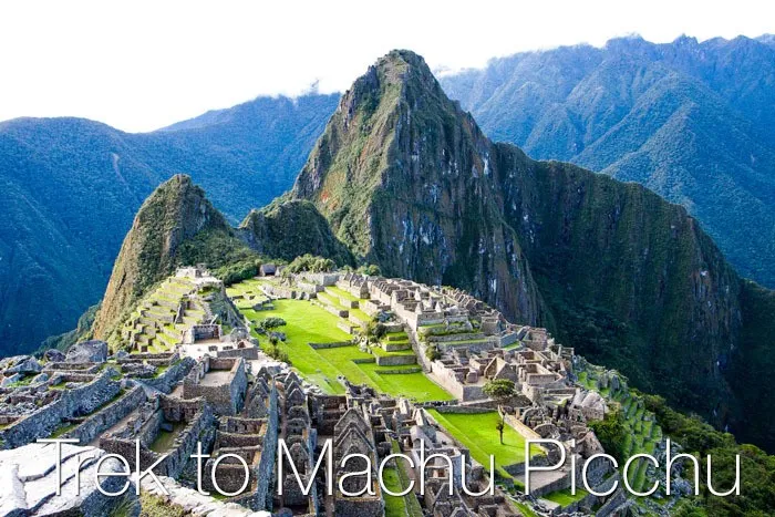 A panoramic view of Machu Picchu in Peru.