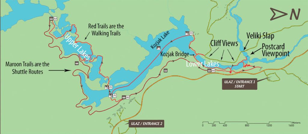 Map of Walking Route through Plitvice - Earth Trekkers