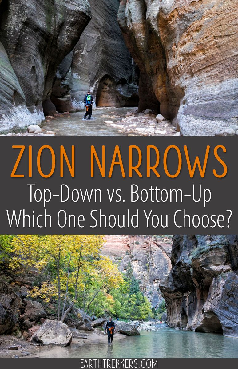 Top Down vs Bottom Up Zion Narrows