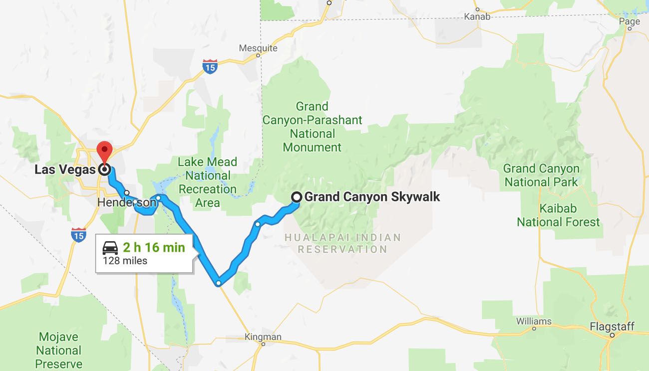 Map From Vegas To Grand Canyon Is the Grand Canyon Skywalk Worth It? | Earth Trekkers