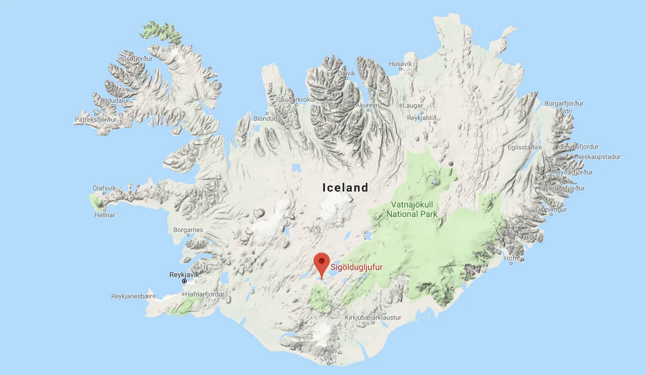 Sigödugljúfur Location