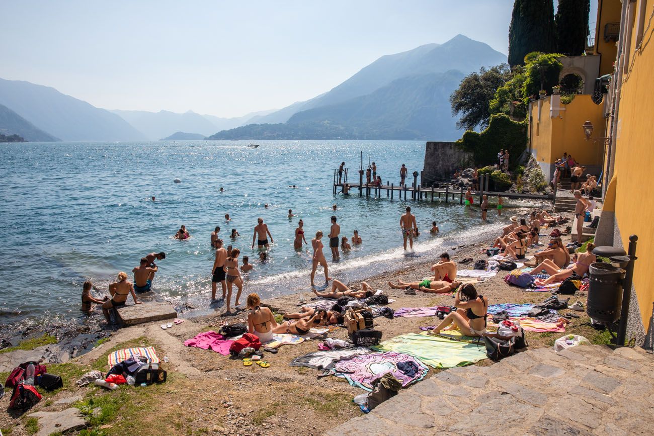 Varenna Beach day trip to Lake Como
