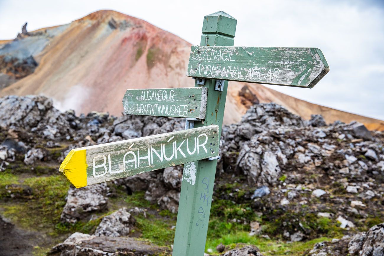 Landmannalaugar Trail Sign