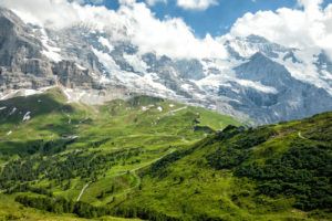 Walking from Männlichen to Kleine Scheidegg on the Panorama Trail ...