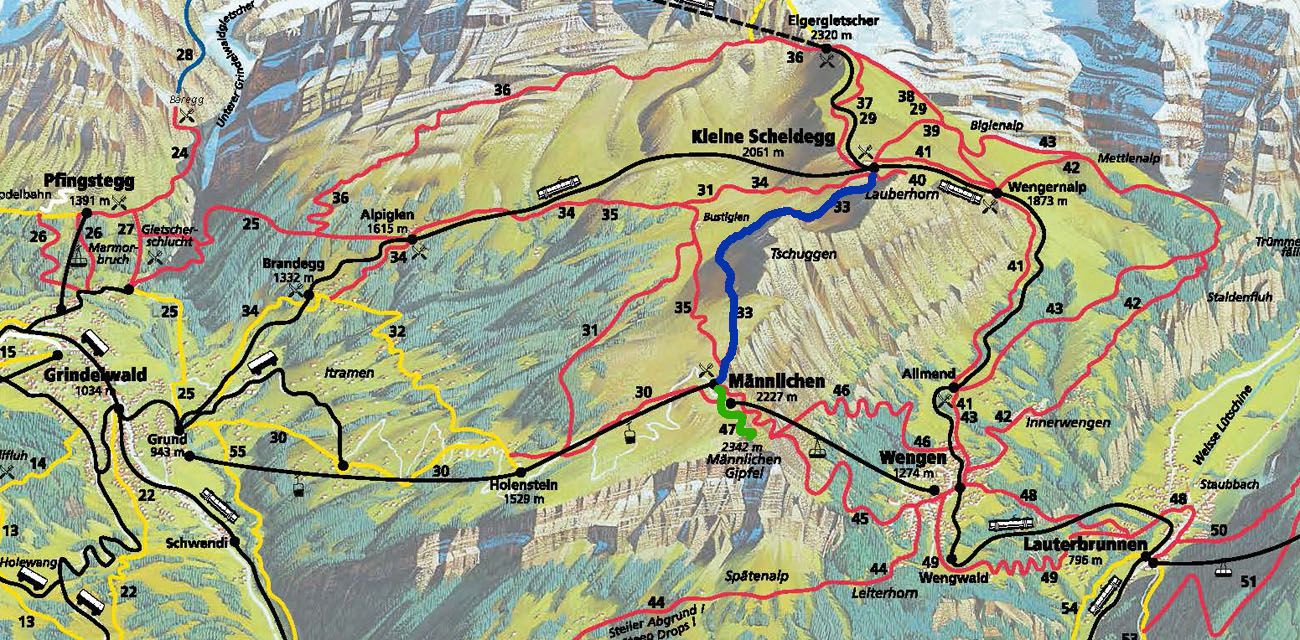 Map for Mannlichen Hiking Trail