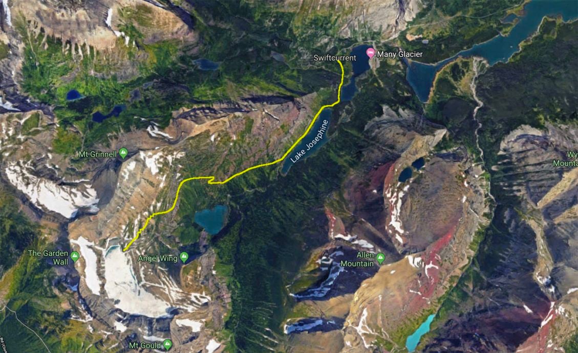 Grinnell Glacier Hike Map