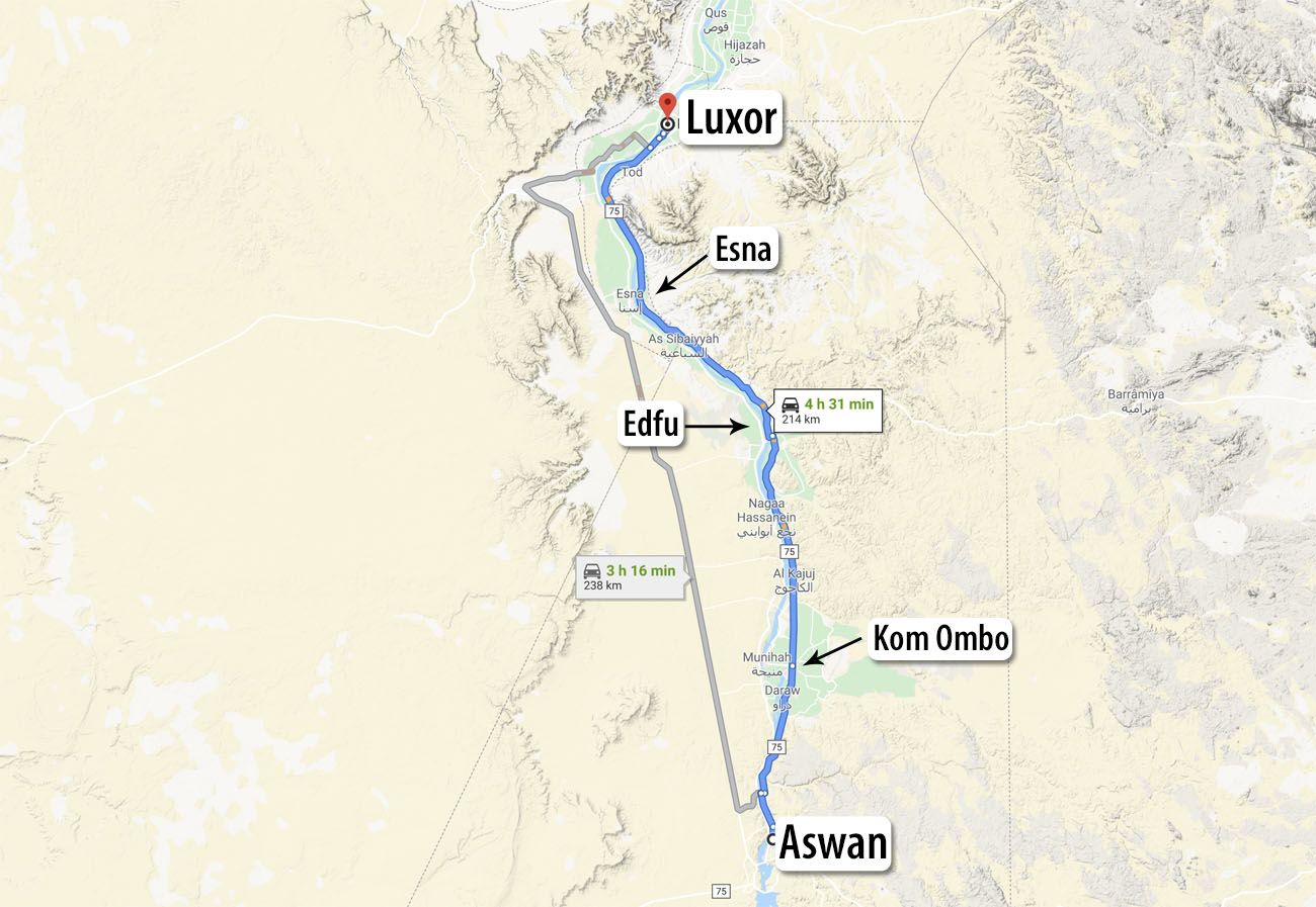 Directions To The Luxor Driving Between Aswan And Luxor: How To Visit Kom Ombo, Edfu & Esna – Egypt  – Earth Trekkers