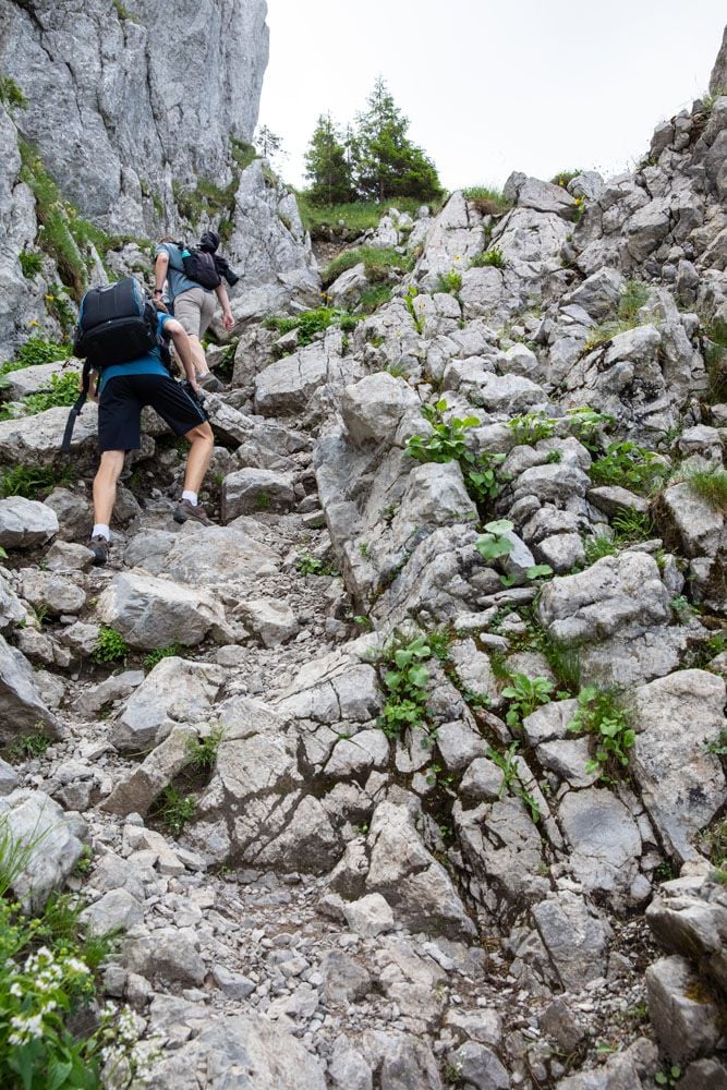 Steep rocky trail