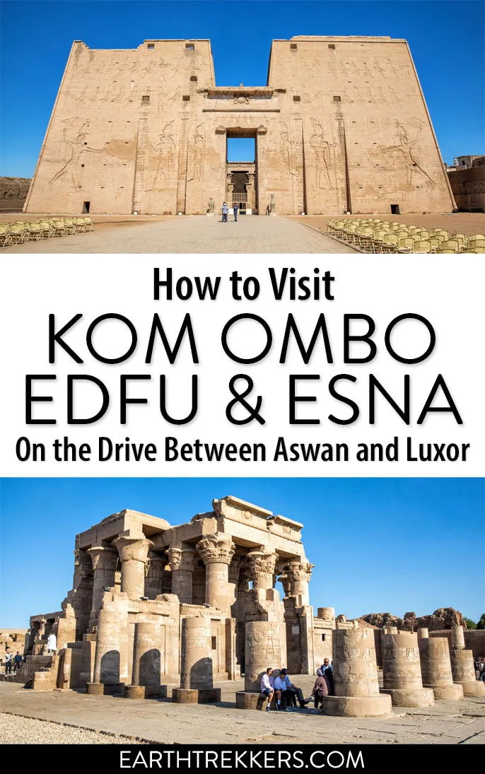 How to visit Kom Ombo, Edfu and Esna on the drive between Aswan and Luxor Egypt.