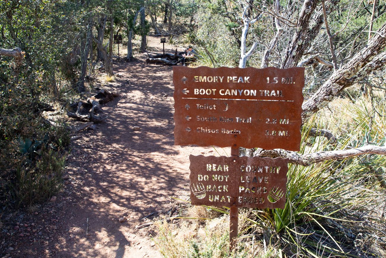 Emory Peak Trail Sign