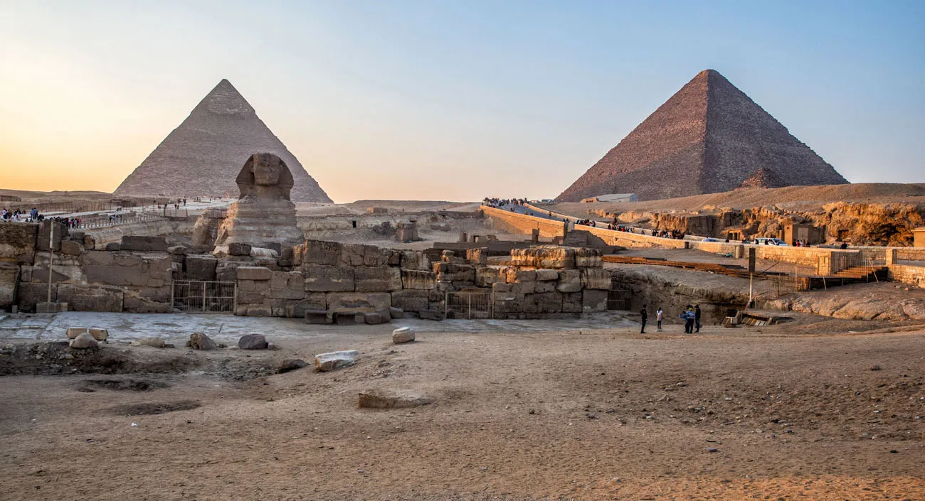Pyramids of Giza Sunset