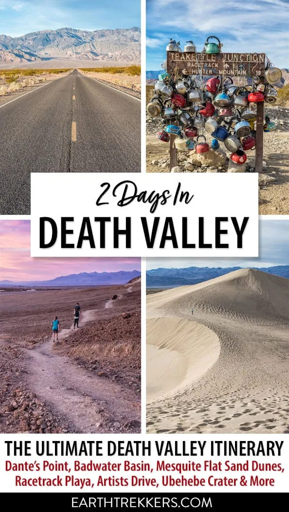 Death Valley Itinerary: how to spend 2 days in Death Valley, with Dante's View, Badwater Basin, Racetrack Playa, and more.