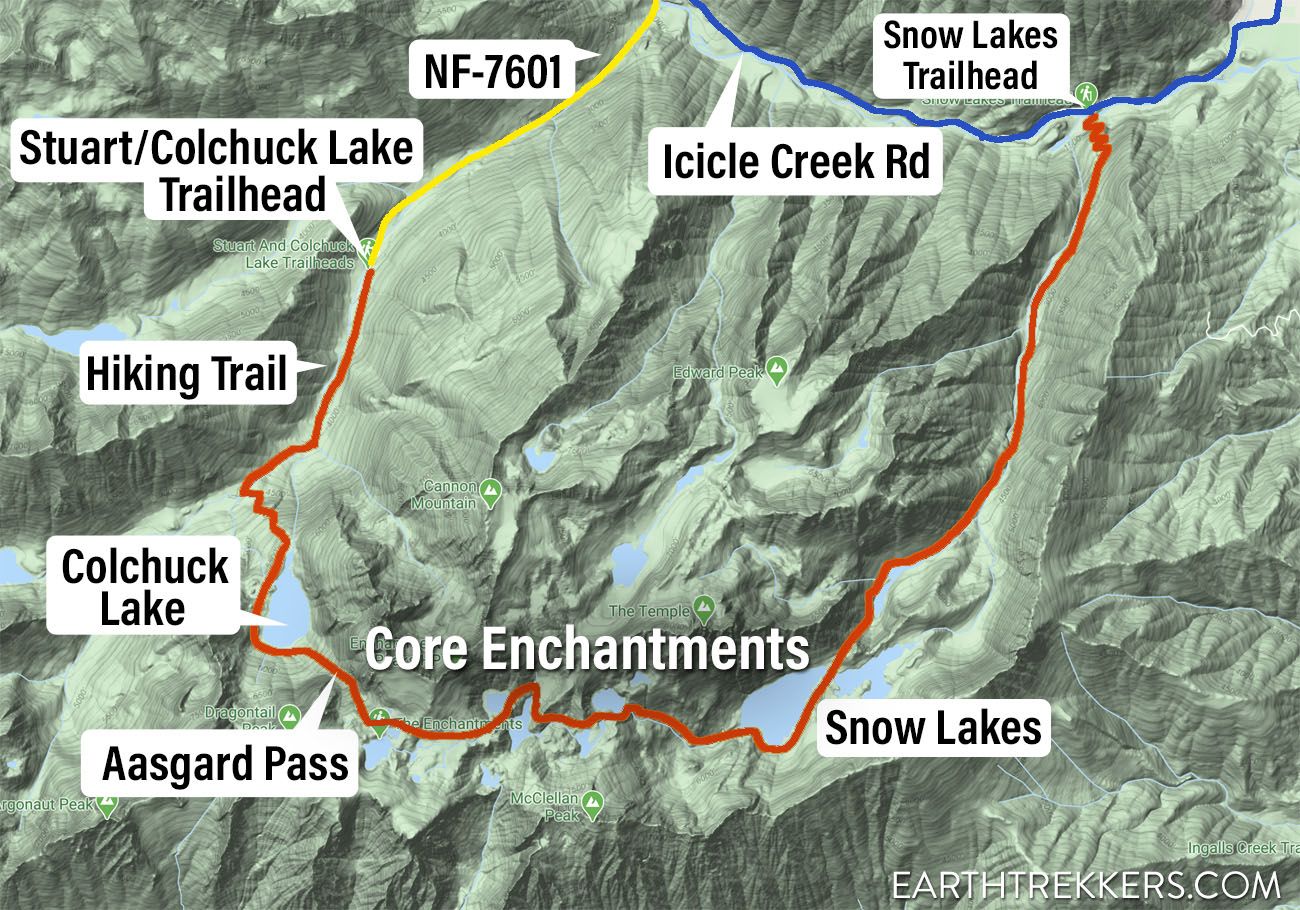 Map Of The Enchantments The Enchantments Thru Hike: The Complete Guide – United States – Earth  Trekkers