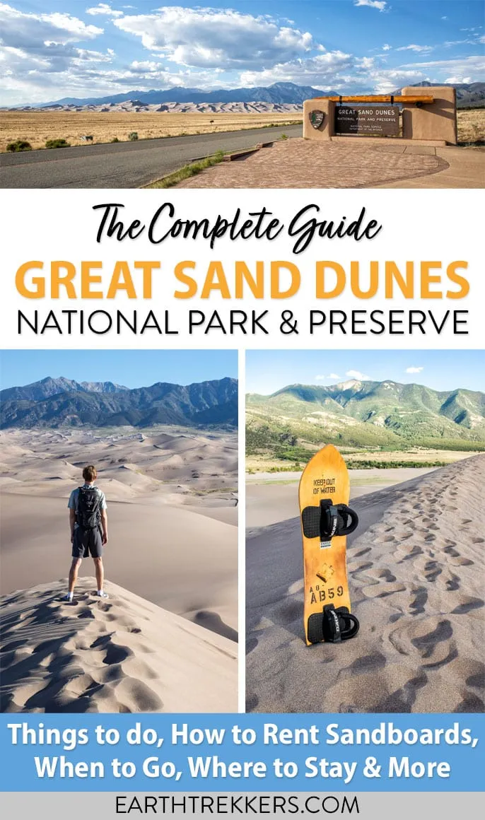 Great Sand Dunes National Park and Preserve: Best things to do, when to go, how to rent sandboards, where to stay, and tips.