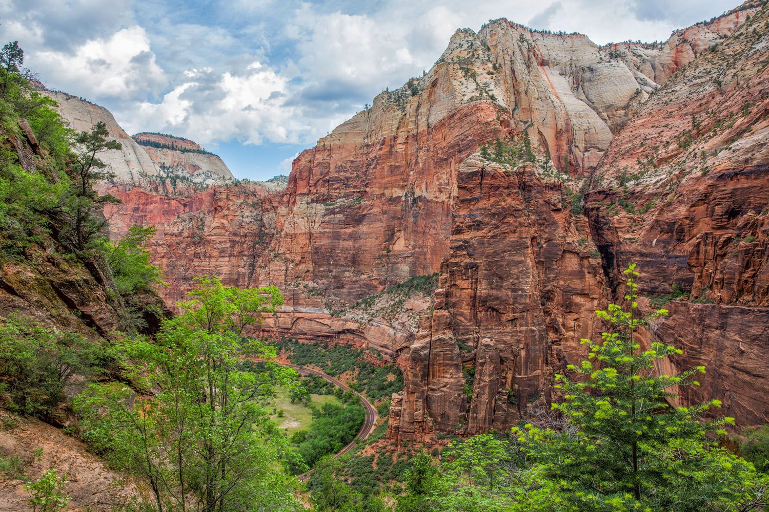 View of Zion National Park from Hidden Canyon Trail