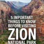 Zion National Park Tips
