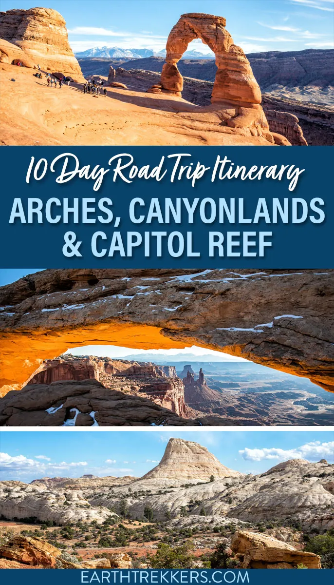 Arches, Canyonlands, and Capitol Reef National Park itinerary in Utah. Add on Goblin Valley, Little Wild Horse Canyon, and Dead Horse Point State Park.