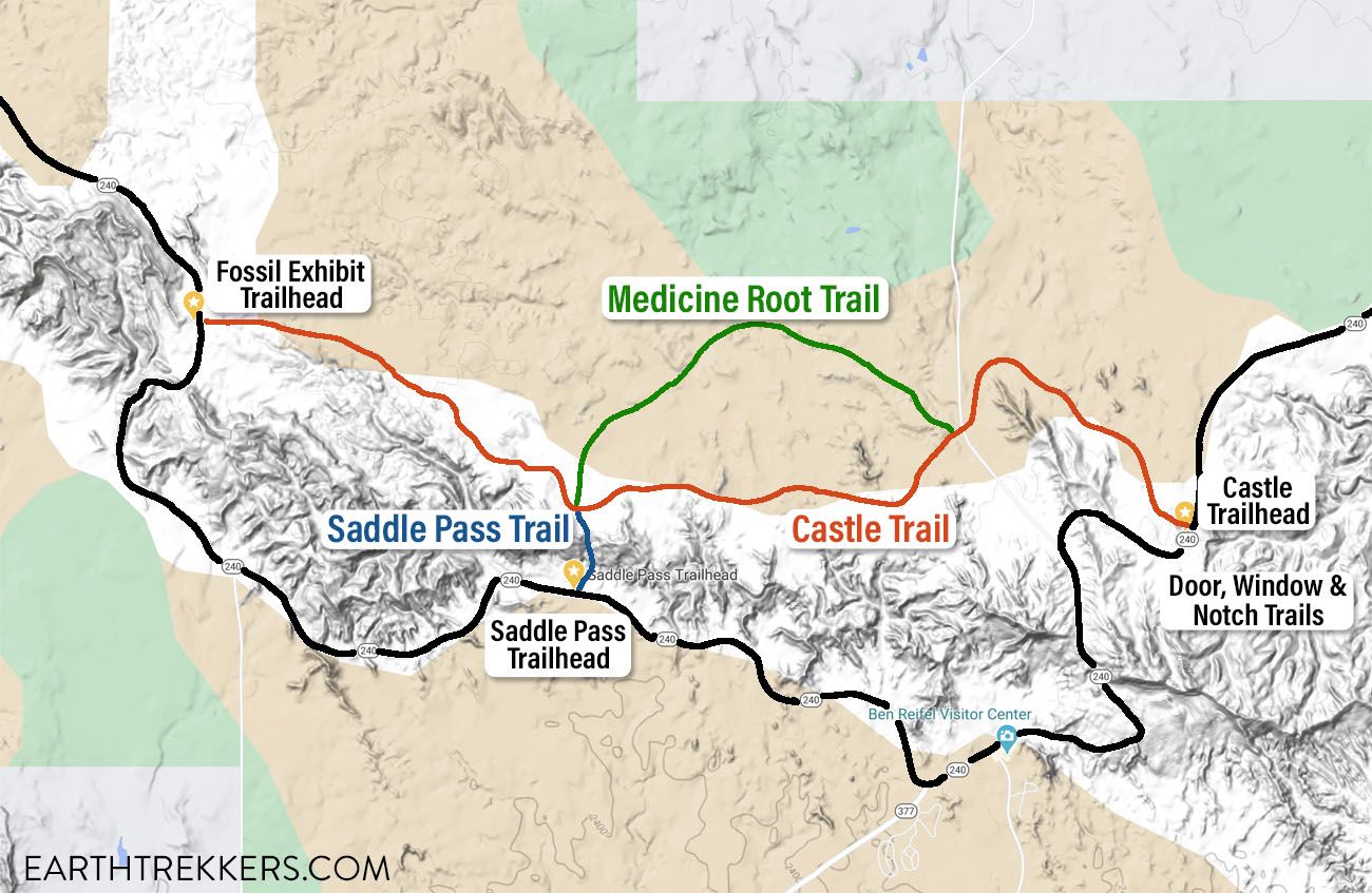 Castle Trail Map Badlands