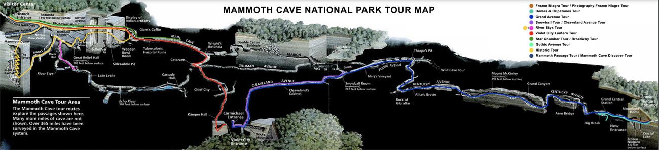 Mammoth Cave National Park How To Pick The Best Tour Earth Trekkers   Map MCNP .optimal 