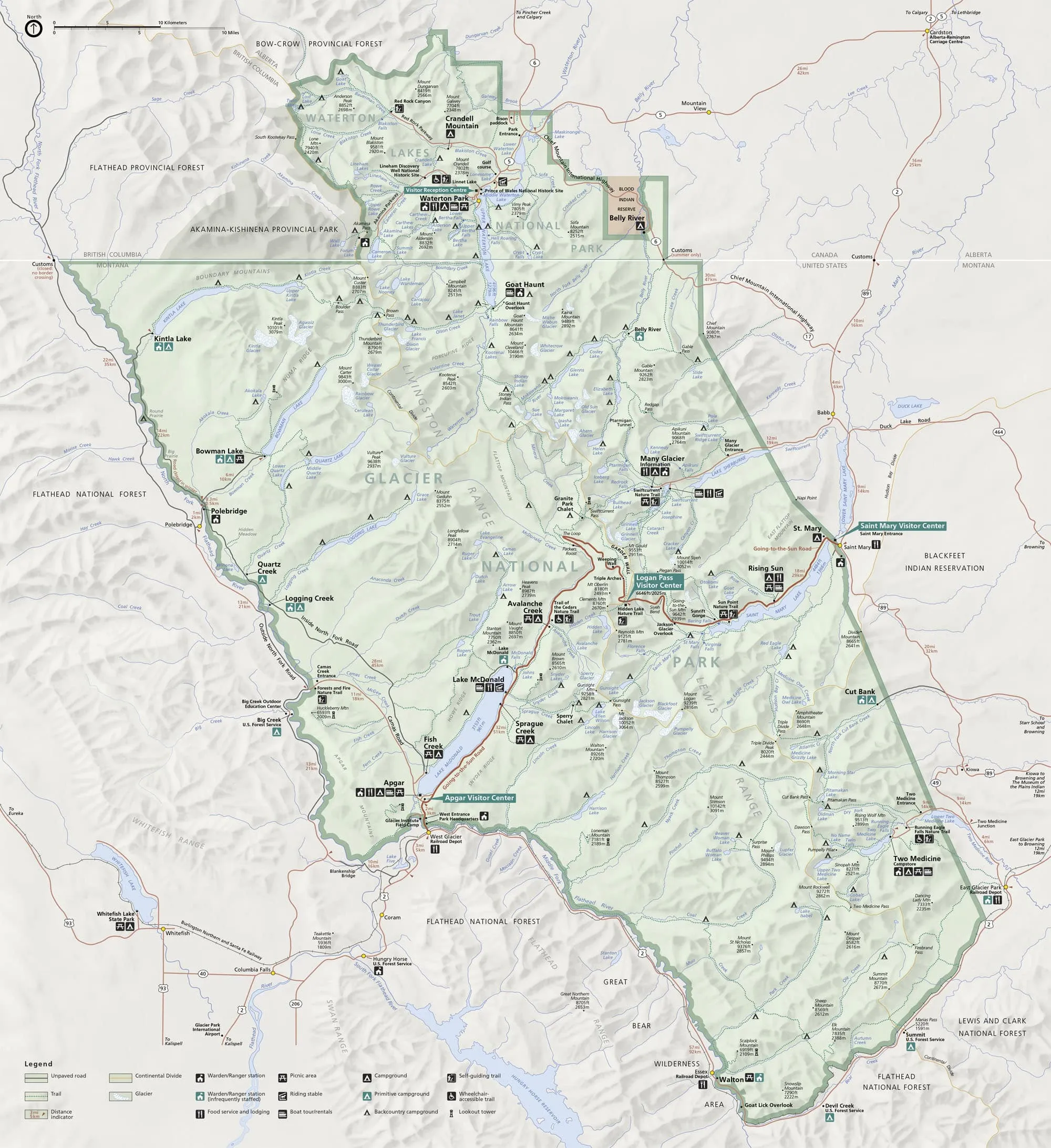 Map of Glacier National Park