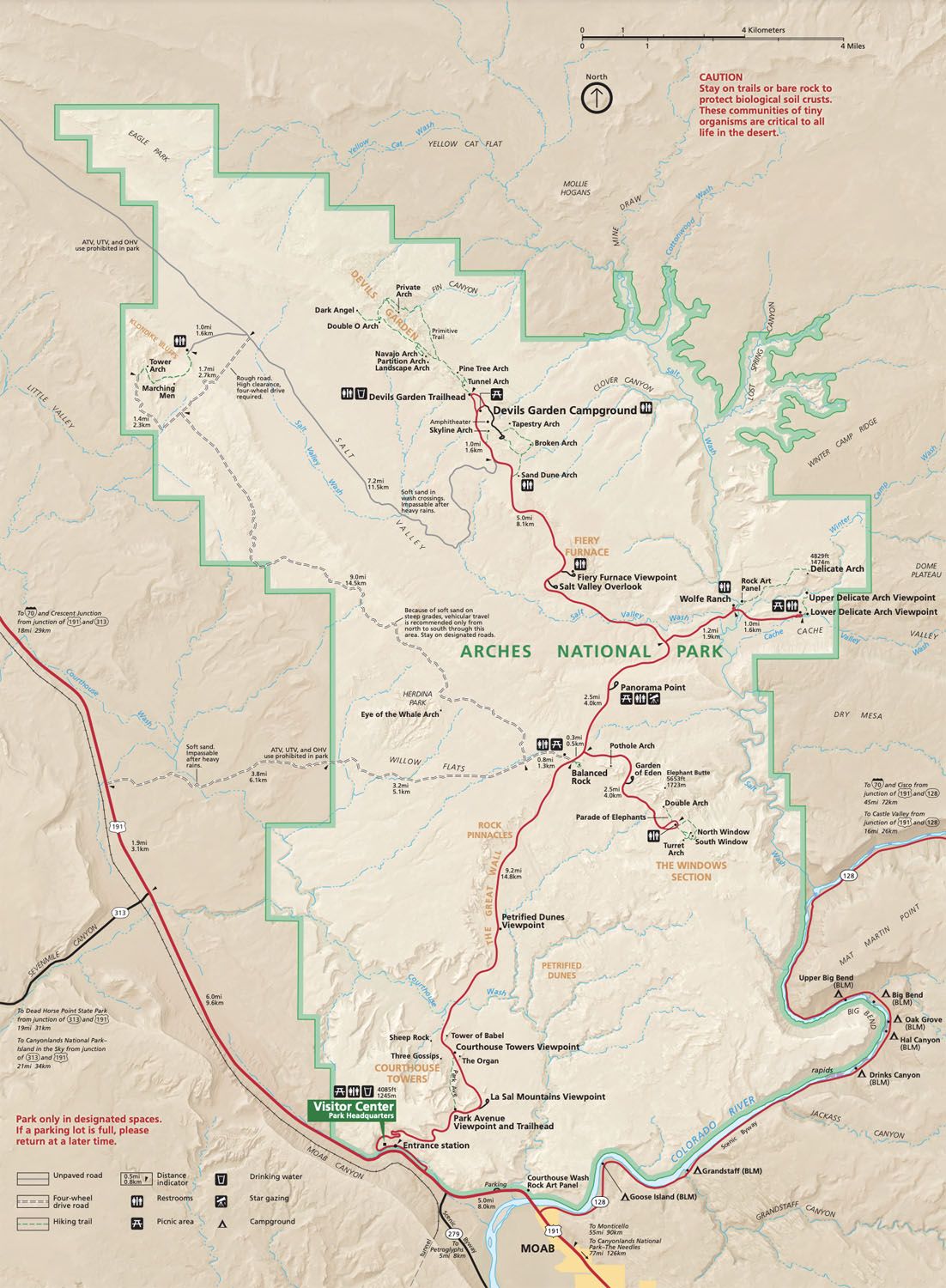 Arches National  Park Map