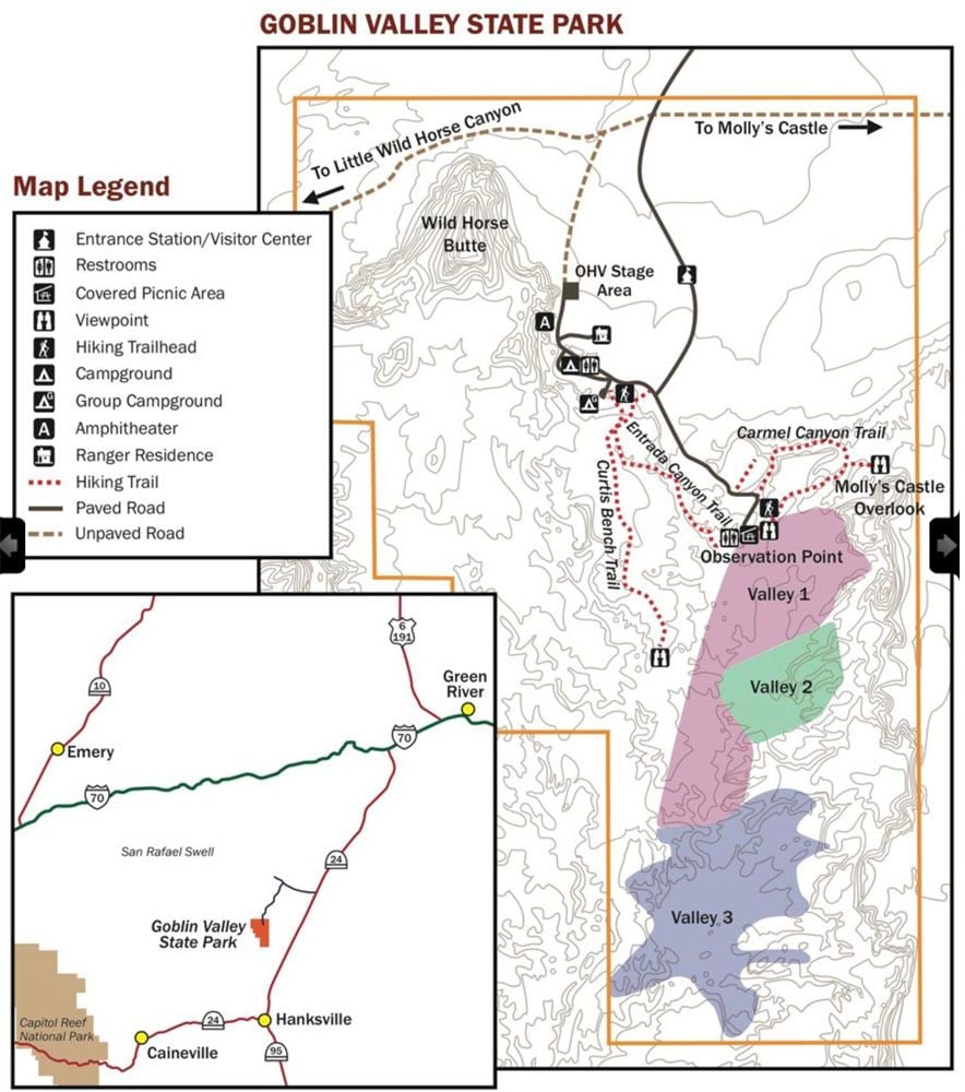 Map Goblin Valley Utah