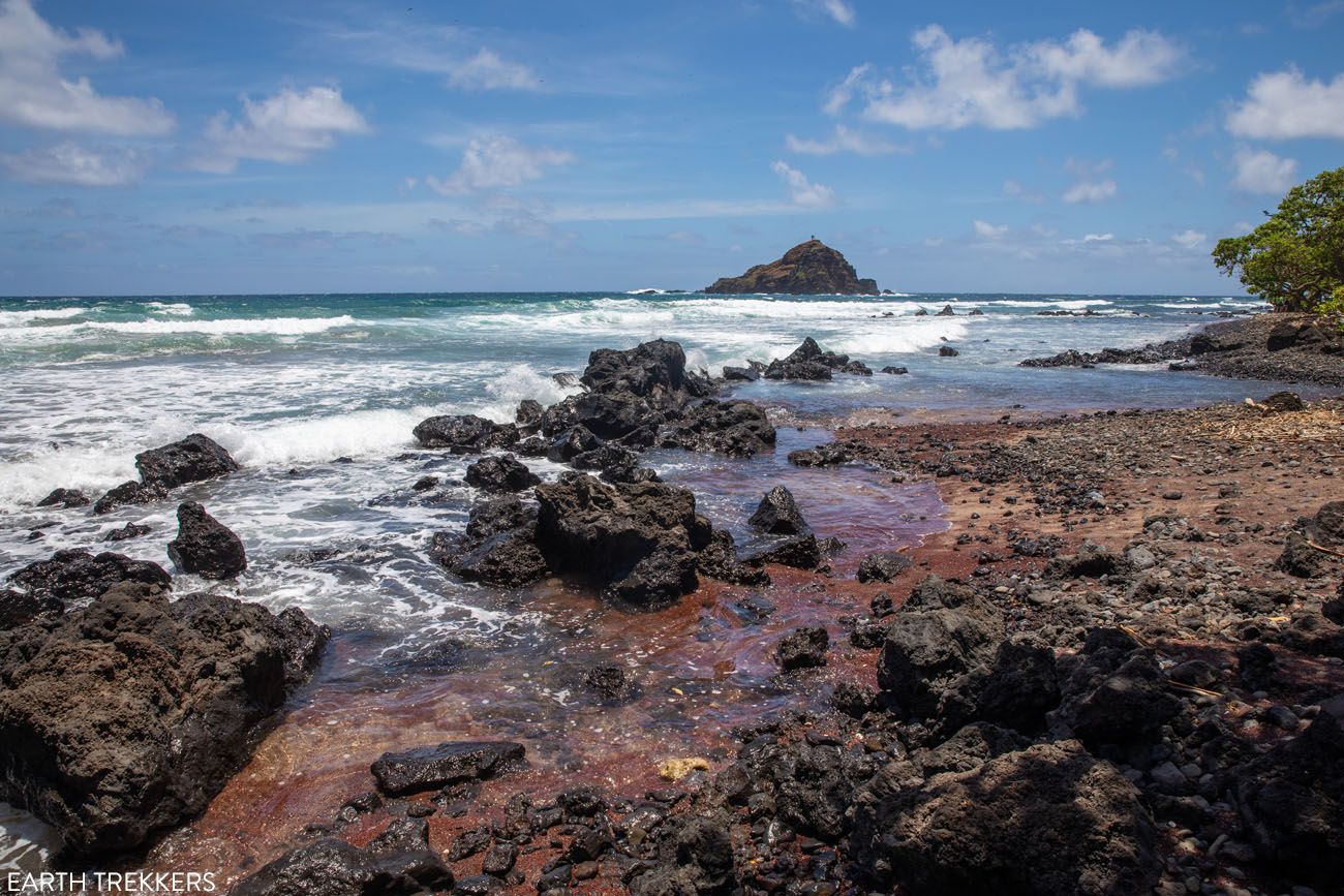A picture of lava rock along Koki Beach, Maui.