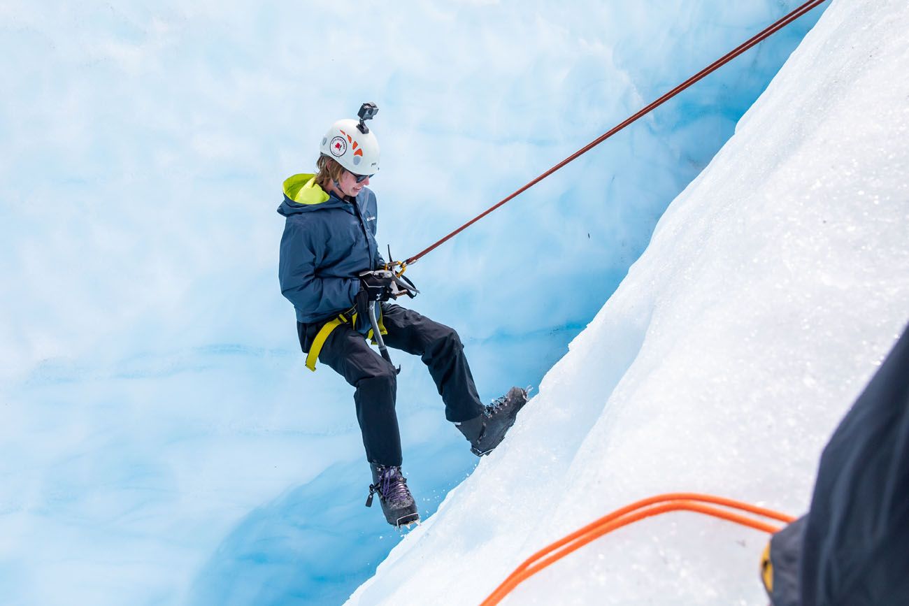 Rappelling Ice Climbing