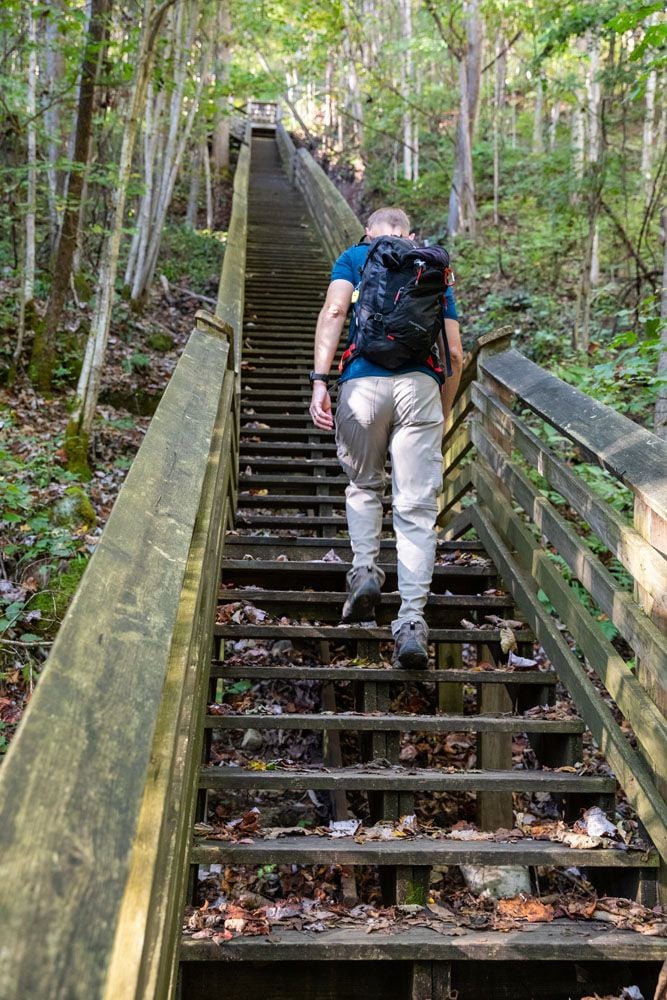Climbing the Stairs best hikes in New River Gorge