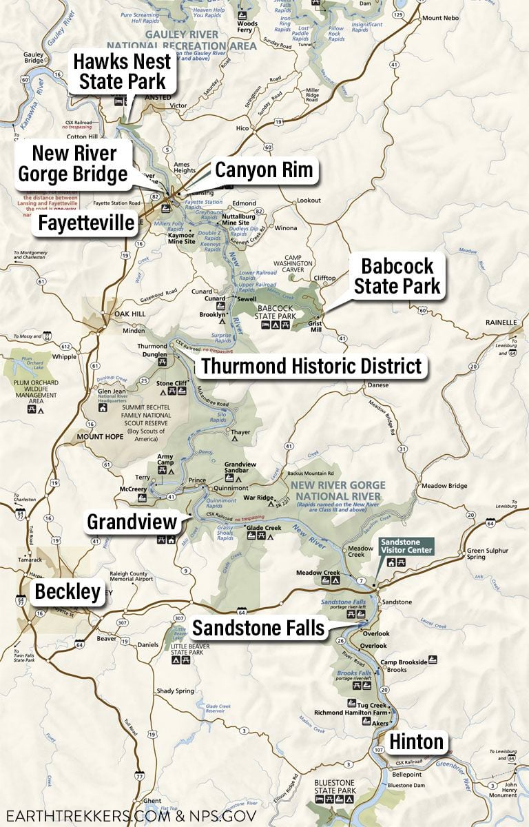 Map Of New River Gorge West Virginia 20 Amazing Things To Do In New River Gorge National Park – United States –  Earth Trekkers