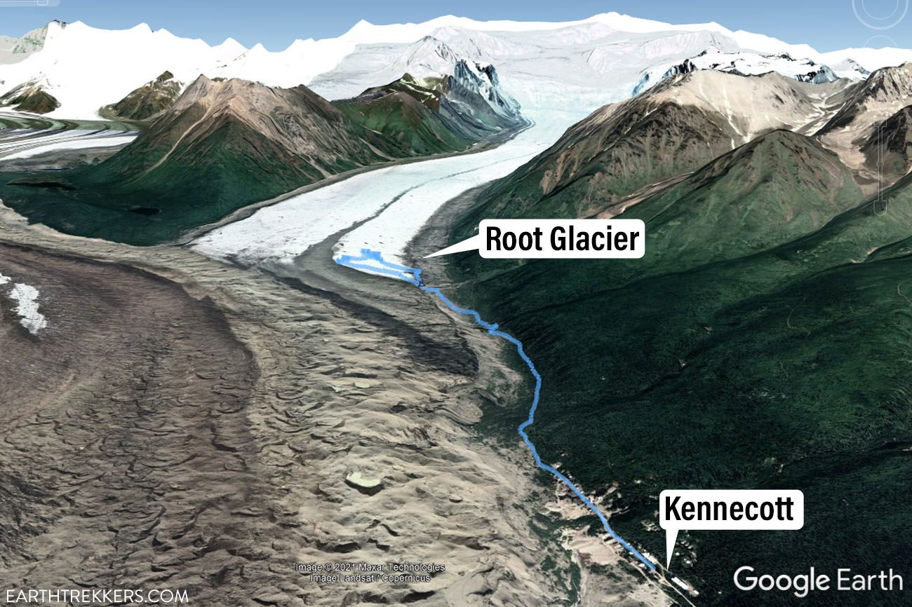 Root Glacier Trail Map