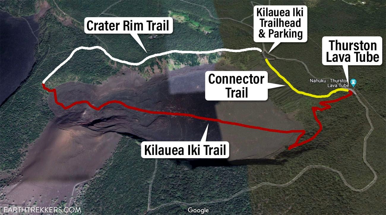 Kilauea Iki Crater Trail Map
